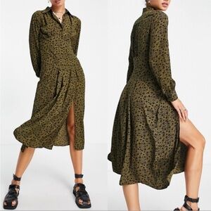 Topshop Split Front Floral Dress Size 14